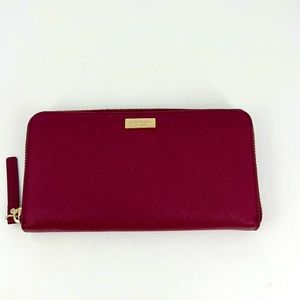 KATE SPADE | Merlot Morgan Zip Around Continental Wallet
